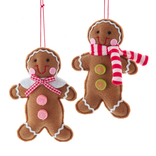 Gingerbread Man Ornaments, 2 Assorted