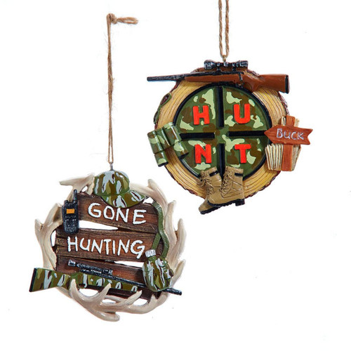 Hunting Sign Hanging Ornaments, 2 Assorted