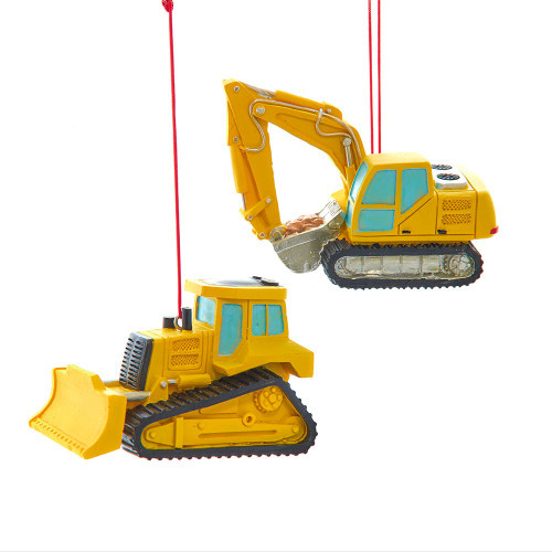 Construction Vehicle Ornaments, 2 Assorted