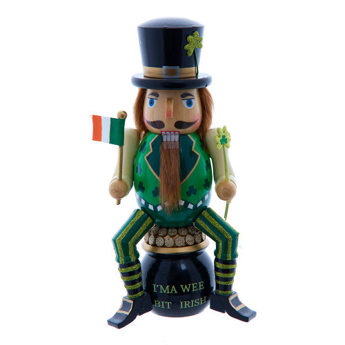 12“ “I'm A  Wee Bit Irish“  Nutcracker on Pot O' Gold