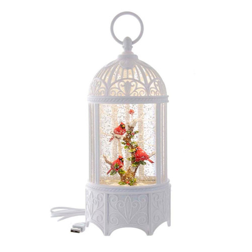 10.25“ Battery-Operated LED Bird Cage Lantern With Motion