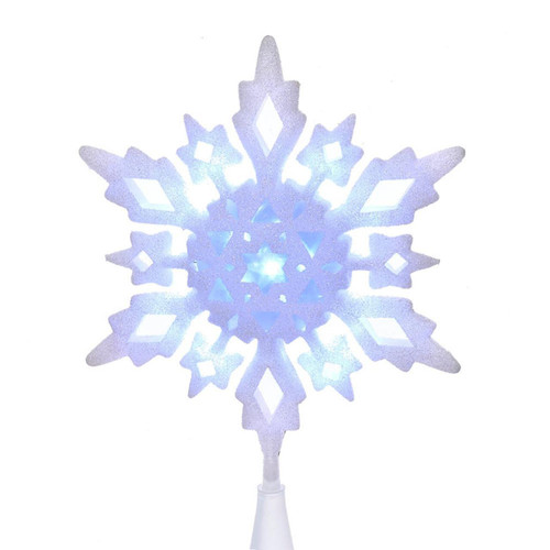 10“ Cool White LED Glitter Snowflake Treetop