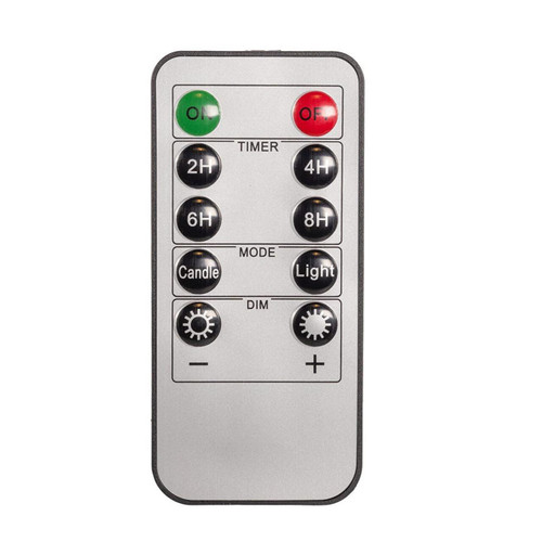Battery-Operated 10-Function Remote Control For Flicker Flame Candle Light Set