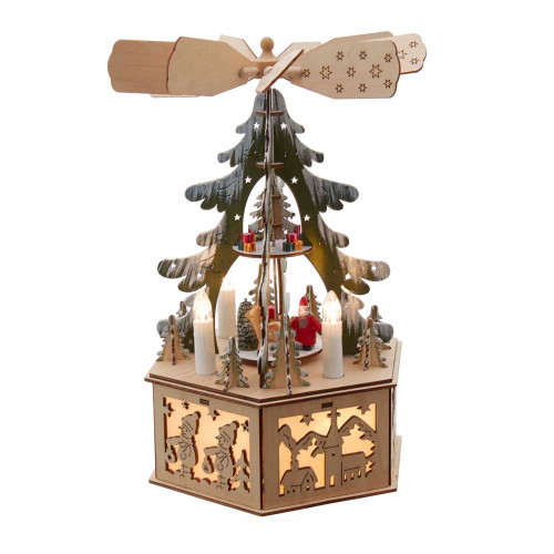 Battery-Operated Musical LED Christmas Tree Windmill Scene