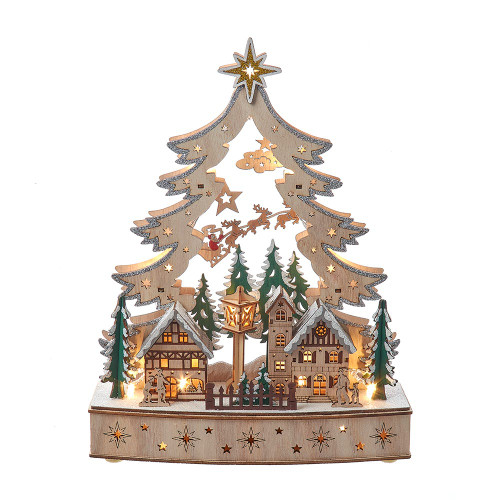 12.6“ Battery Operated Lighted Christmas Tree Village