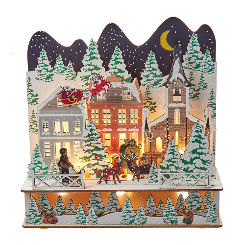 9.8“ Battery Operated LED Lighted Christmas Tree Village