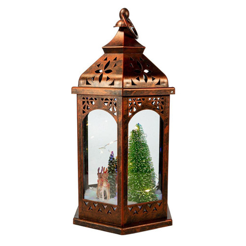 13" Battery Operated Lighted Santa Lantern