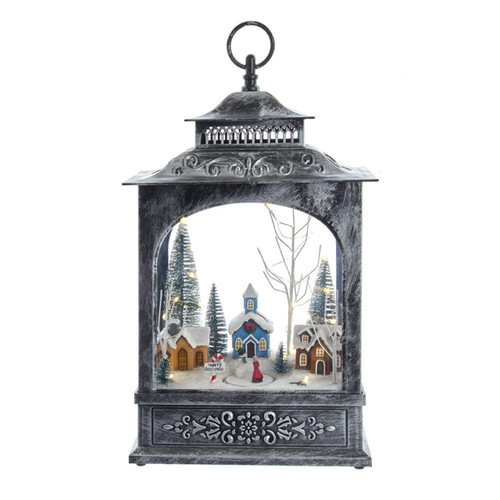 15“ Battery-Operated LED Musical Christmas Village Lantern