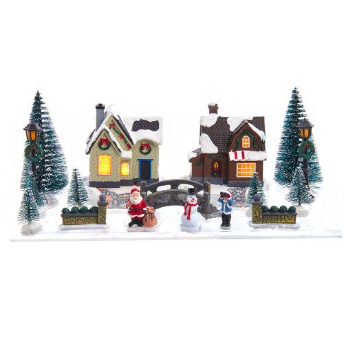 5“ Battery Operated LED Lighted Christmas Village, 17 Piece Set