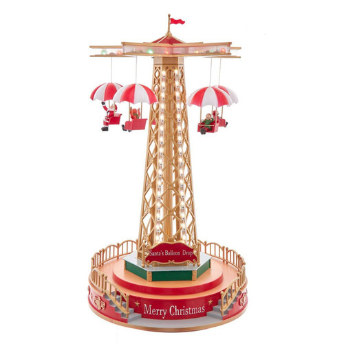 LED Lighted Musical Santa Balloon Drop Table Piece