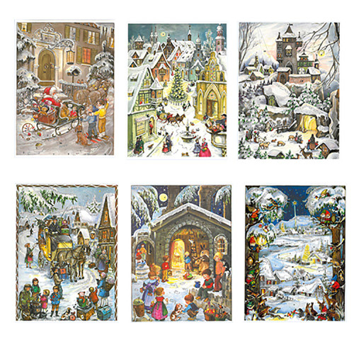 Glitter Advent Calendars, 6 Assorted