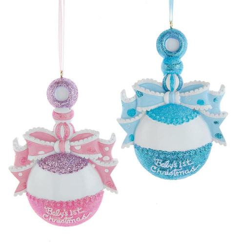 Baby's 1st Christmas Rattle Ornaments For Personalization, 2 Assorted