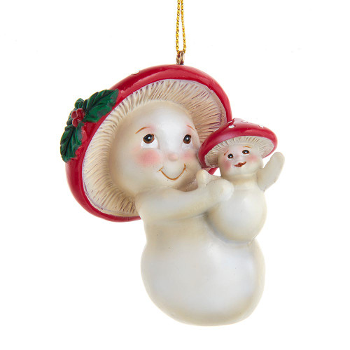 Merry Little Mushroom Mother With Baby Ornament