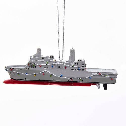 U.S. Navy™ Ship With Christmas Lights Ornament