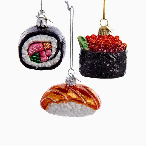 Noble Gems™ Sushi Glass Ornaments, 3 Assorted