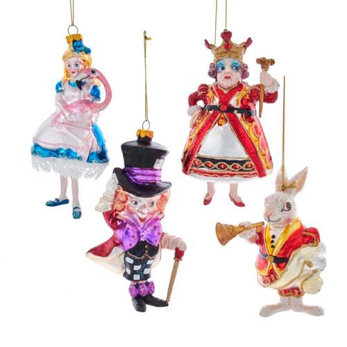 Noble Gems™ Alice In Wonderland Glass Ornaments, 4-Piece Box Set