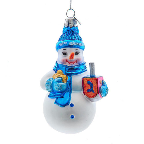 Noble Gems™ Glass Hanukkah Snowman Ornament