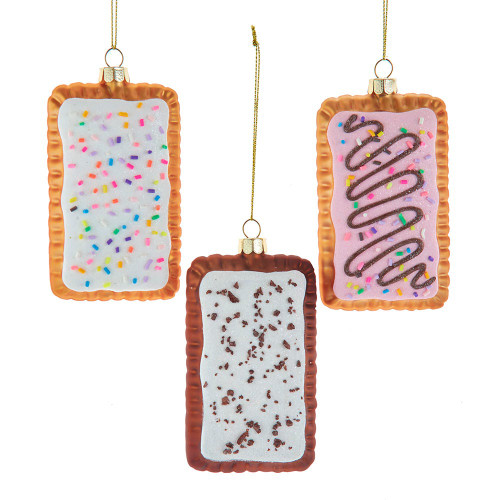 Noble Gems™ Glass Toaster Pastry Ornaments, 3 Assorted
