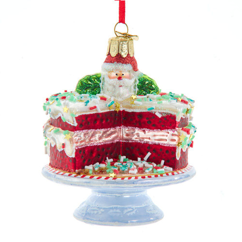 Noble Gems™ Glass Red Velvet Cake With Stand Ornament