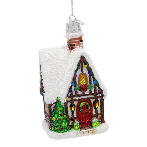 Noble Gems™ Glass Tudor House Ornament