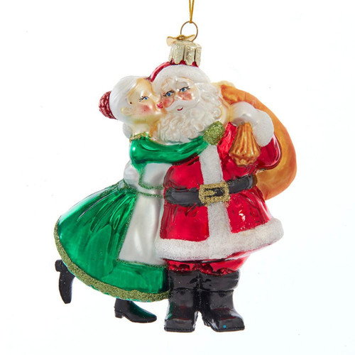 Noble Gems™ Glass Santa and Mrs. Claus Kiss Ornament