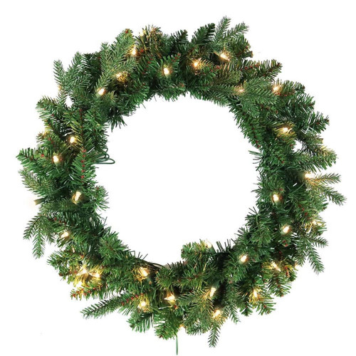 24“ Pre-Lit Clear Incandescent Jackson Pine Wreath