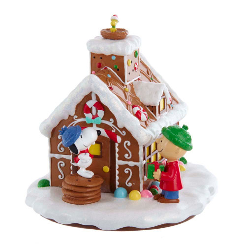 5.5“ Peanuts© Battery-Operated LED Gingerbread House