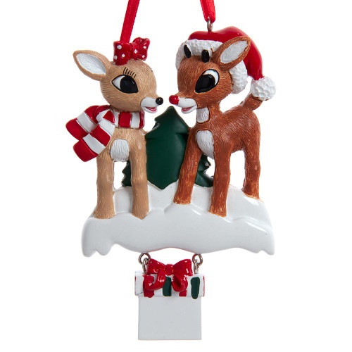 Rudolph The Red Nose Reindeer® & Clarice Family of 3 Ornament For Personalization
