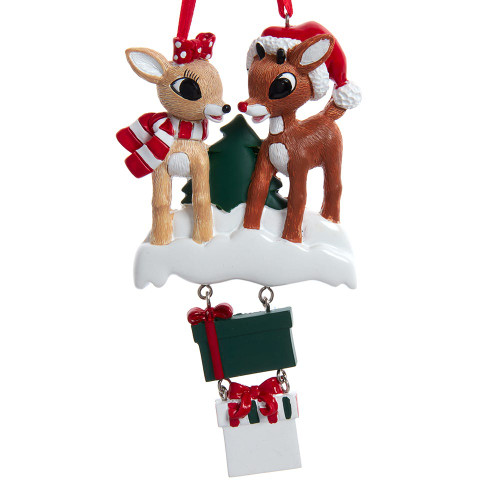 Rudolph The Red Nose Reindeer® & Clarice Family of 4 Ornament For Personalization
