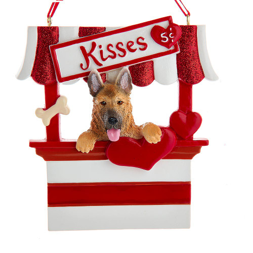 German Shepherd “Kisses“ Kissing Booth Ornament For Personalization