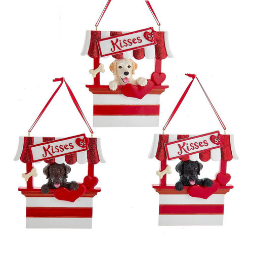 Labrador “Kisses“ Kissing Booth Ornament For Personalization
