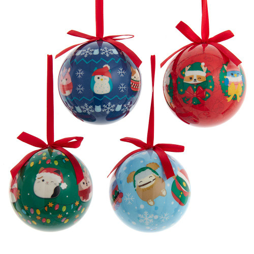 80MM Squishmallows® Decoupage Ball Ornaments, 4 Assorted