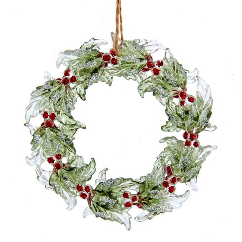 Birch Berry Wreath With Glitter Ornament