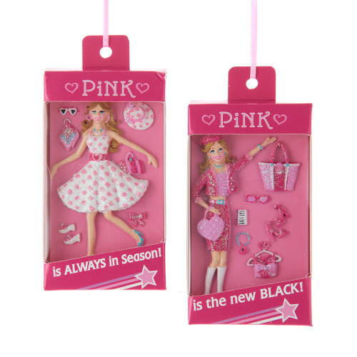 Boxed Doll Ornaments, 2 Assorted