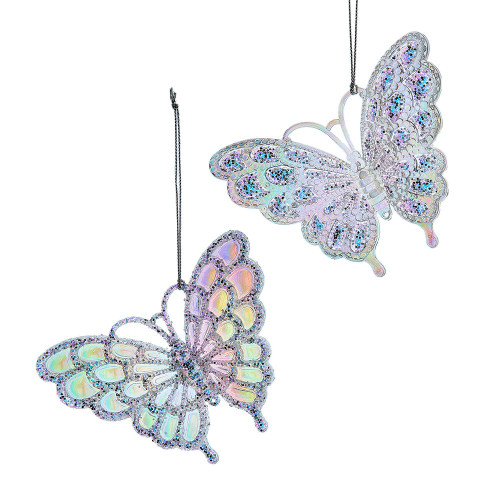 Opalescent Butterfly Ornaments, 2 Assorted