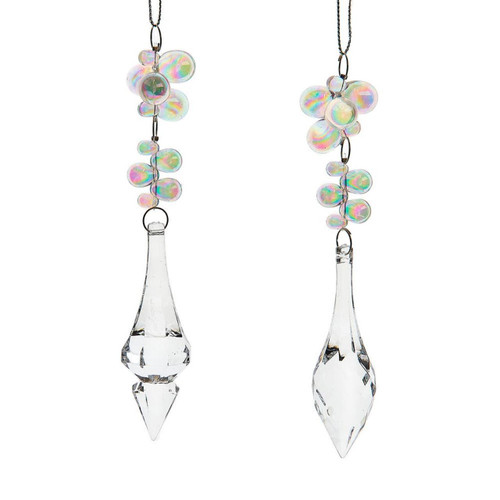 Clear Beads With Dangle Ornaments, 2 Assorted