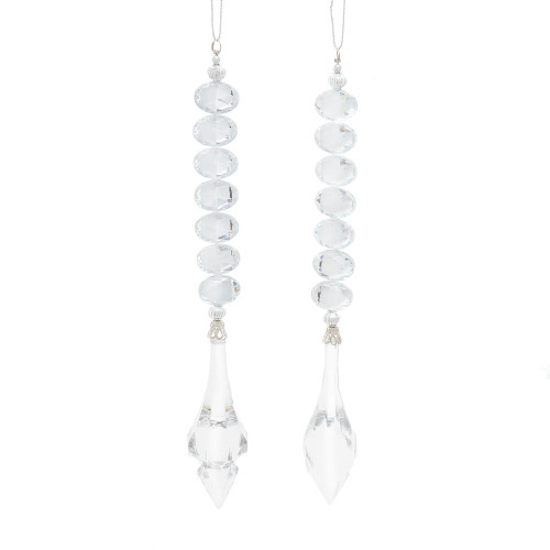 Clear Gemstone Jewelry With Dangle Ornaments, 2 Assorted