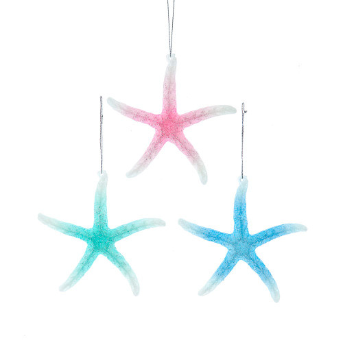 Glow In The Dark Starfish Ornaments, 3 Assorted