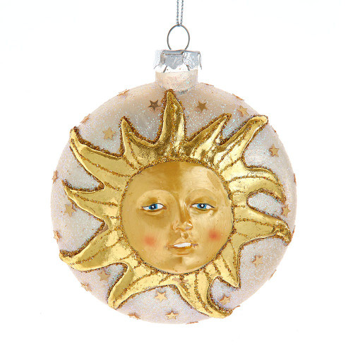 100MM Glass Ball With Sun Pattern Ornament
