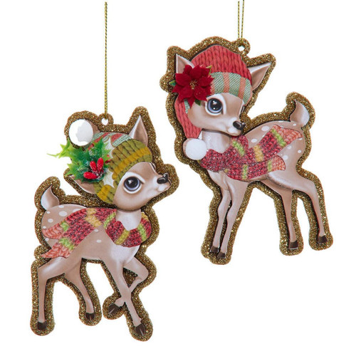 Reindeer Ornaments, 2 Assorted