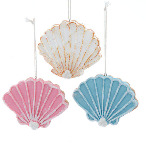 Beach Shell Ornaments, 3 Assorted