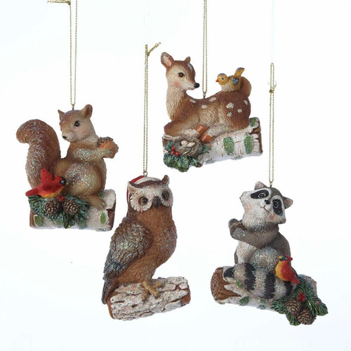 Woodland Animal Ornaments, 4 Assorted