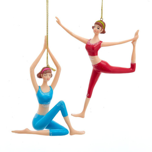 Yoga Girl Ornaments, 2 Assorted