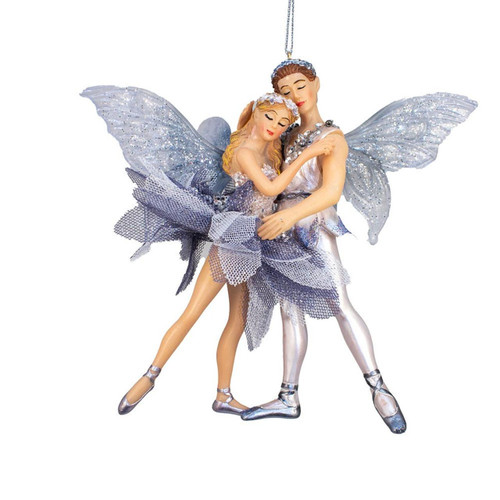 Silver Fairy Couple Ornament
