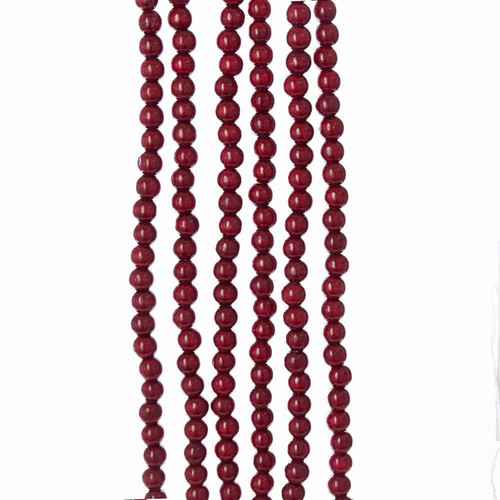 Wooden Burgundy Bead Garland