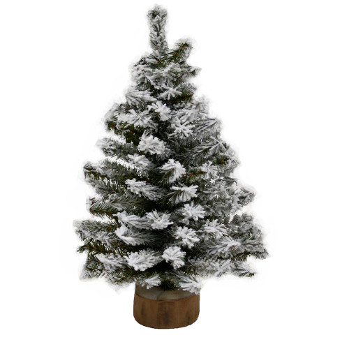 12“ Un-Lit Flocked Canadian Pine Tree