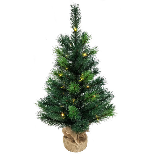 30“ Battery-Operated Pre-Lit Warm White LED Miniature Pine Tree
