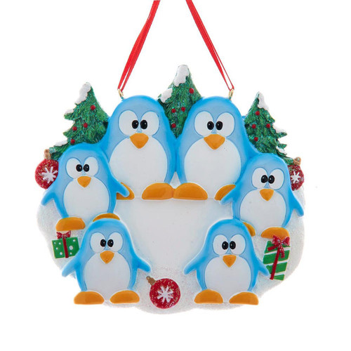 Penguin Family of 6 Ornament For Personalization