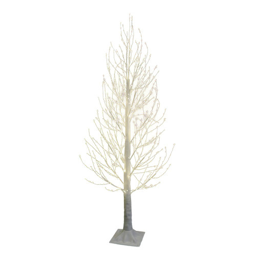 5' Pre-Lit Warm White Fairy LED Winter White Twig Tree
