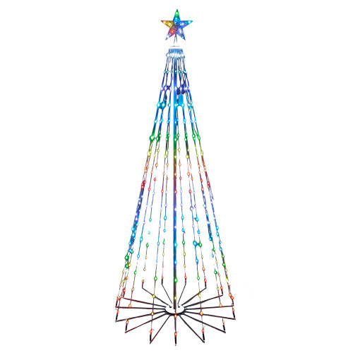 6' Pre-Lit RGB LED Collapsible Decorated Tree